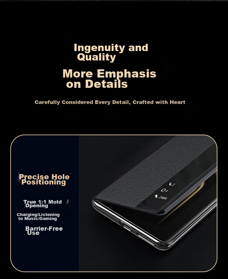 Чехол-книжка из кожи для Huawei P70 Ultra