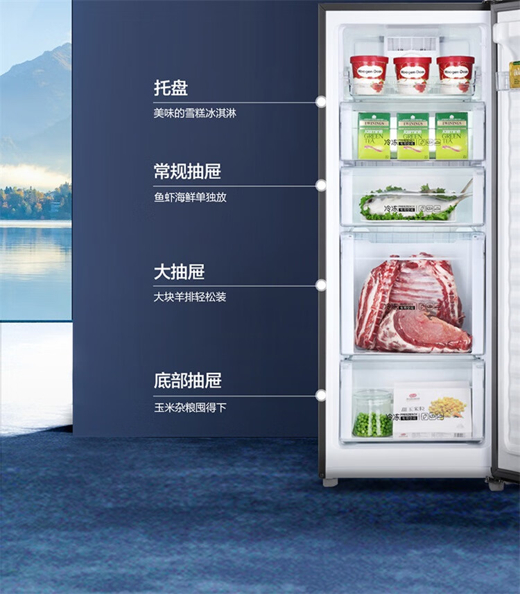 海尔（Haier）冰柜商用152升立式冷冻柜 风冷无霜冷藏冷冻转换一级能效冷柜 雪糕母乳储藏冰箱BD-152WGHS9B8