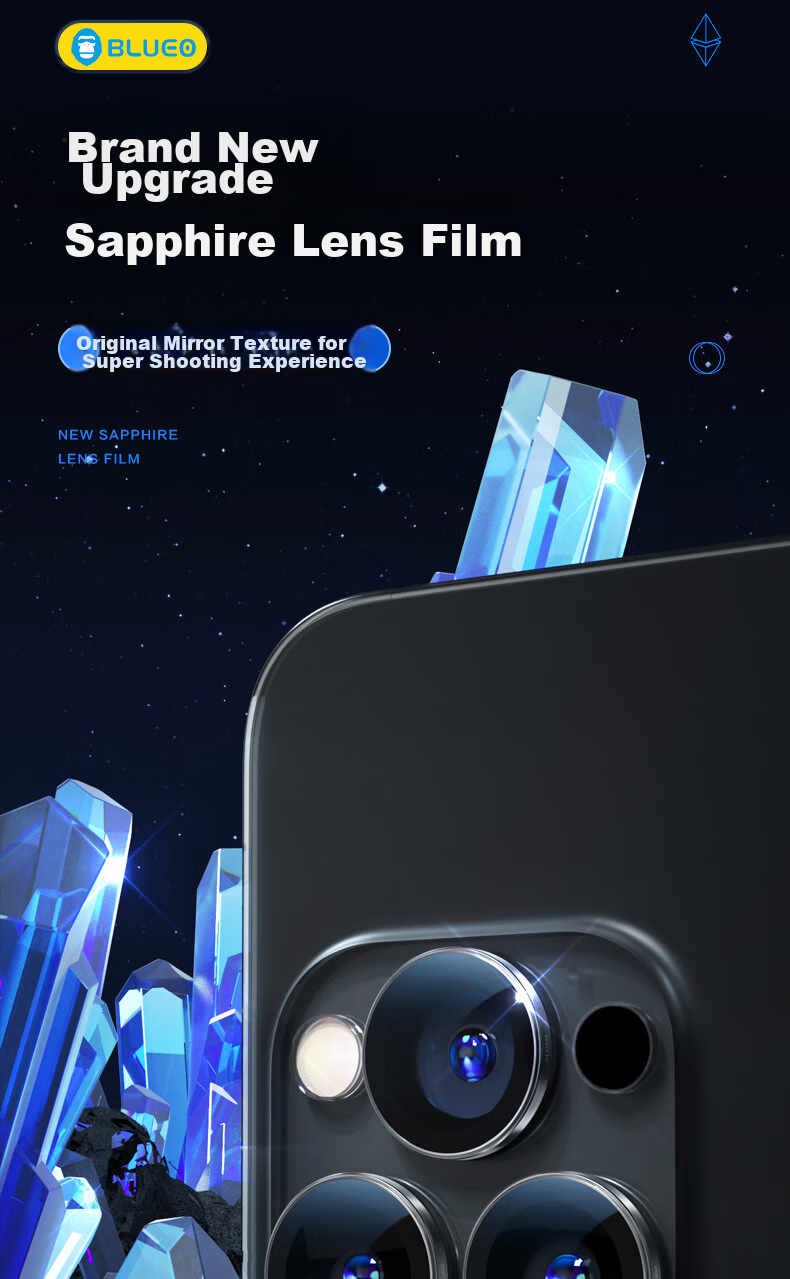 Защитная пленка для задней камеры Lanxingxiansheng из сапфирового стекла для Apple iPhone 16 Pro/16 Pro Max, высокая четкость, износостойкая, защищенная от царапин, титаново-серебристая