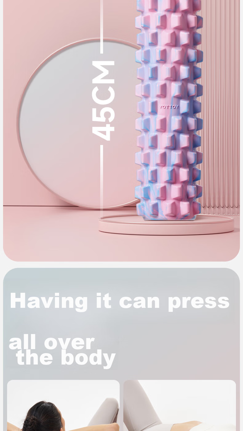 Массажный ролик Yottoy Solid Foam Roller для фитнеса, йоги и массажа, 45 см, EVA