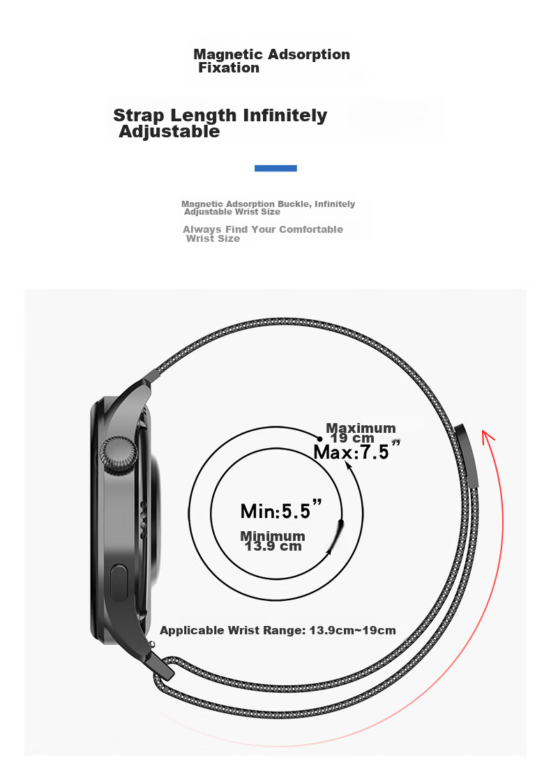 Ремешок KMaxAI Milanese Pro для Huawei Watch GT 6/5 41mm, из нержавеющей стали, золотой