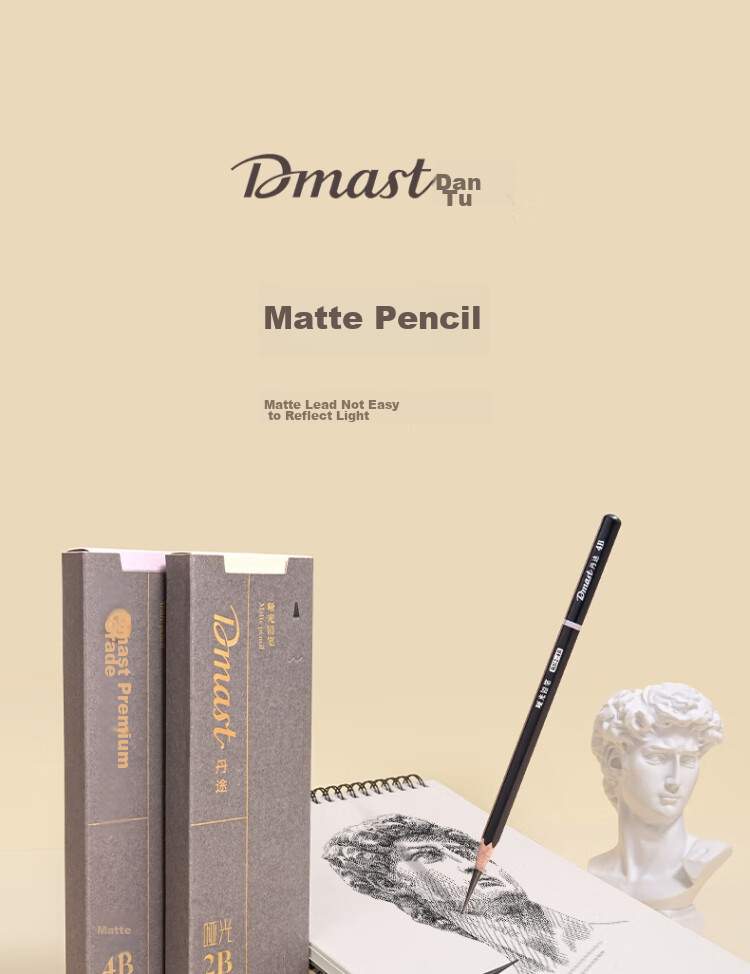Карандаши Deli Matte 8B, 10 шт. в коробке, профессиональные для рисования, эскизов, раскрашивания, мягкая версия, RK2-8B