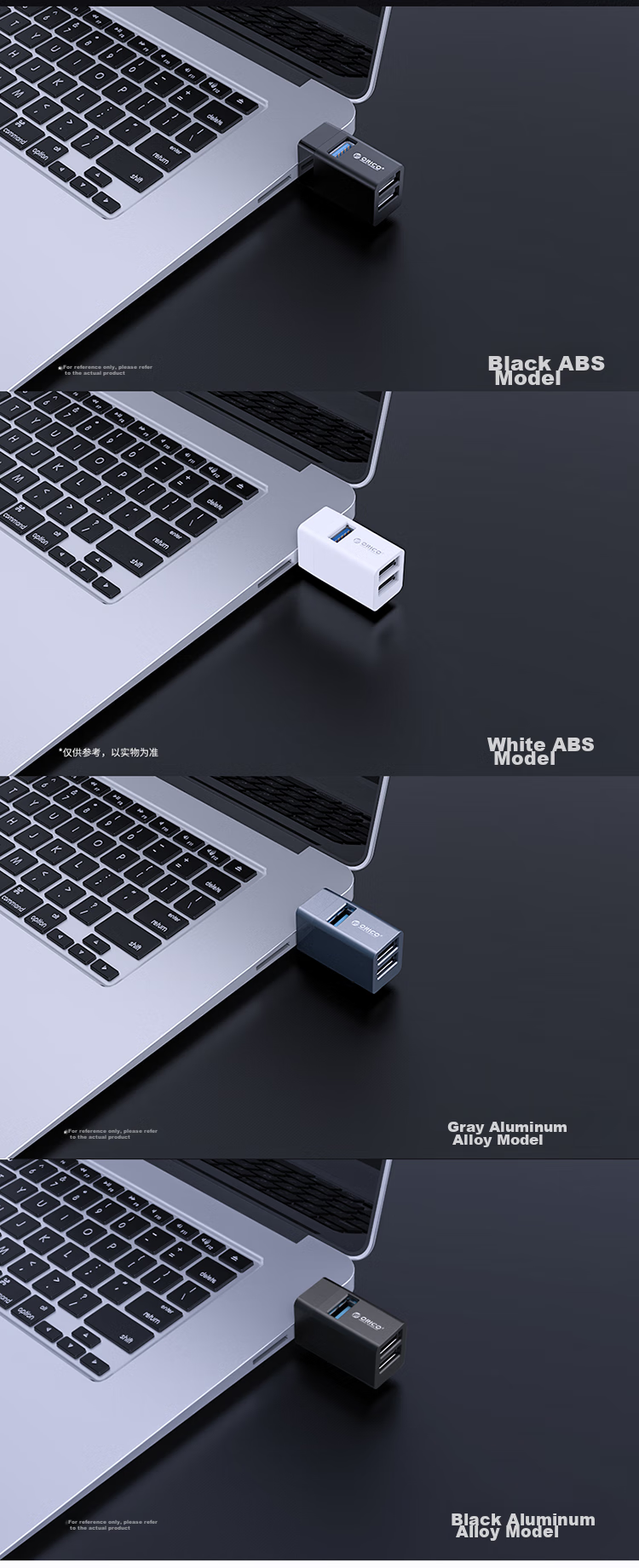 USB-хаб ORICO MINI 3-в-1, док-станция с прямым подключением, черный