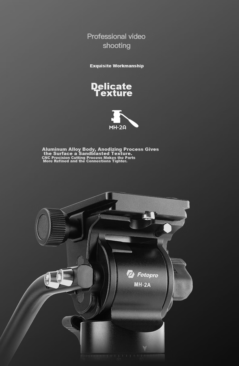 Штатив Fotopro MH-2A, мини-гидравлический, портативный, металлический, для видеосъемки, оранжевый