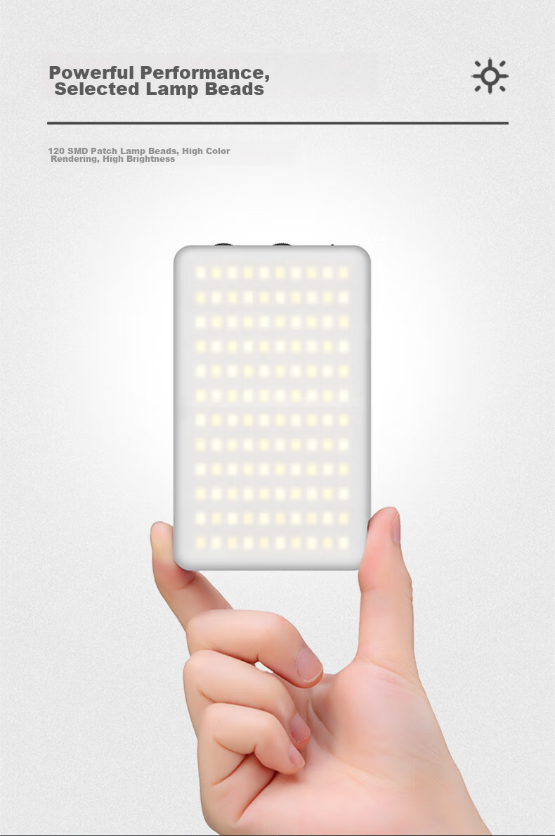 Ulanzi VL120 Мини карманный светодиодный RGB фонарь для телефона, портативный полноцветный осветитель для фотосъемки, ручной заполняющий свет для видеоблога, мягкий свет