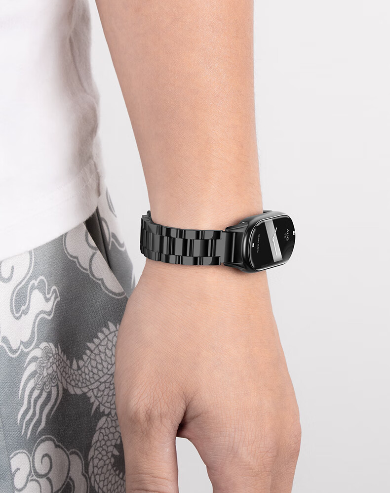 Ремешок Weiqiantu из нержавеющей стали для Xiaomi Smart Band 8, серебристый, с бабочкой застежкой