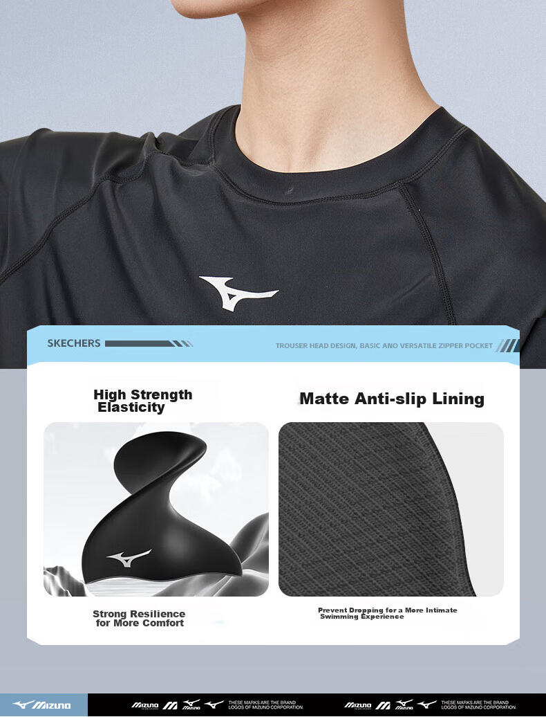 Мужские плавки MIZUNO, быстросохнущие, с двойной подкладкой, шорты для пляжа, комплект с очками и шапочкой для плавания, артикул 3104, серый, 2XL