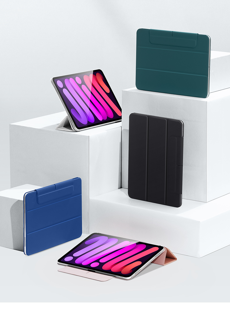 Чехол ESR для iPad Mini 7/6, новый защитный чехол 2024, с двойным магнитным зажимом, тонкий, с рассеиванием тепла, серебристо-серый