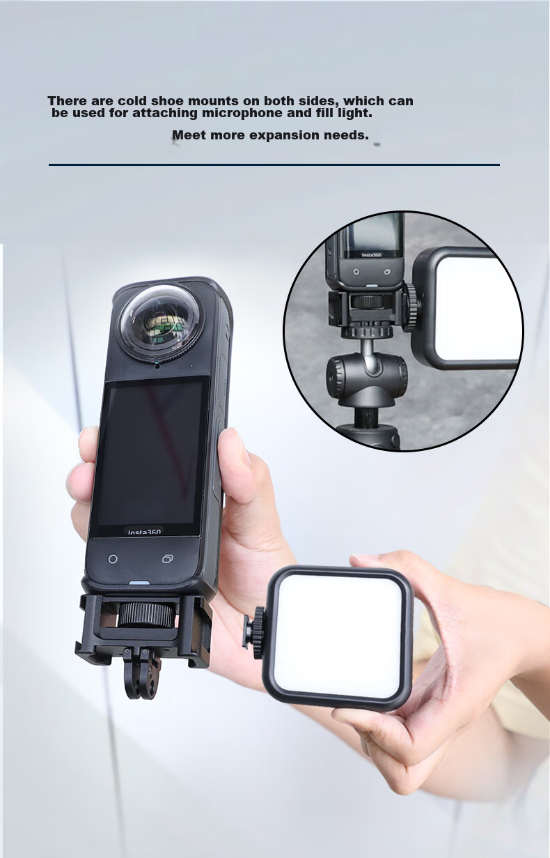 Быстросъемный кронштейн Qiye для панорамной экшн-камеры Insta360 X4, с интерфейсом GoPro, штатив