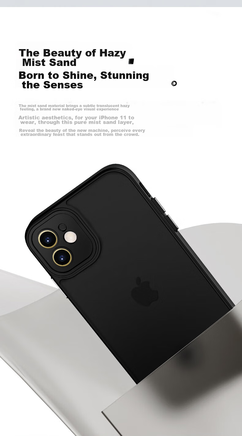 Чехол KEKLLE для Apple iPhone 11, полупрозрачный матовый, черный, противоударный, с защитой от отпечатков пальцев