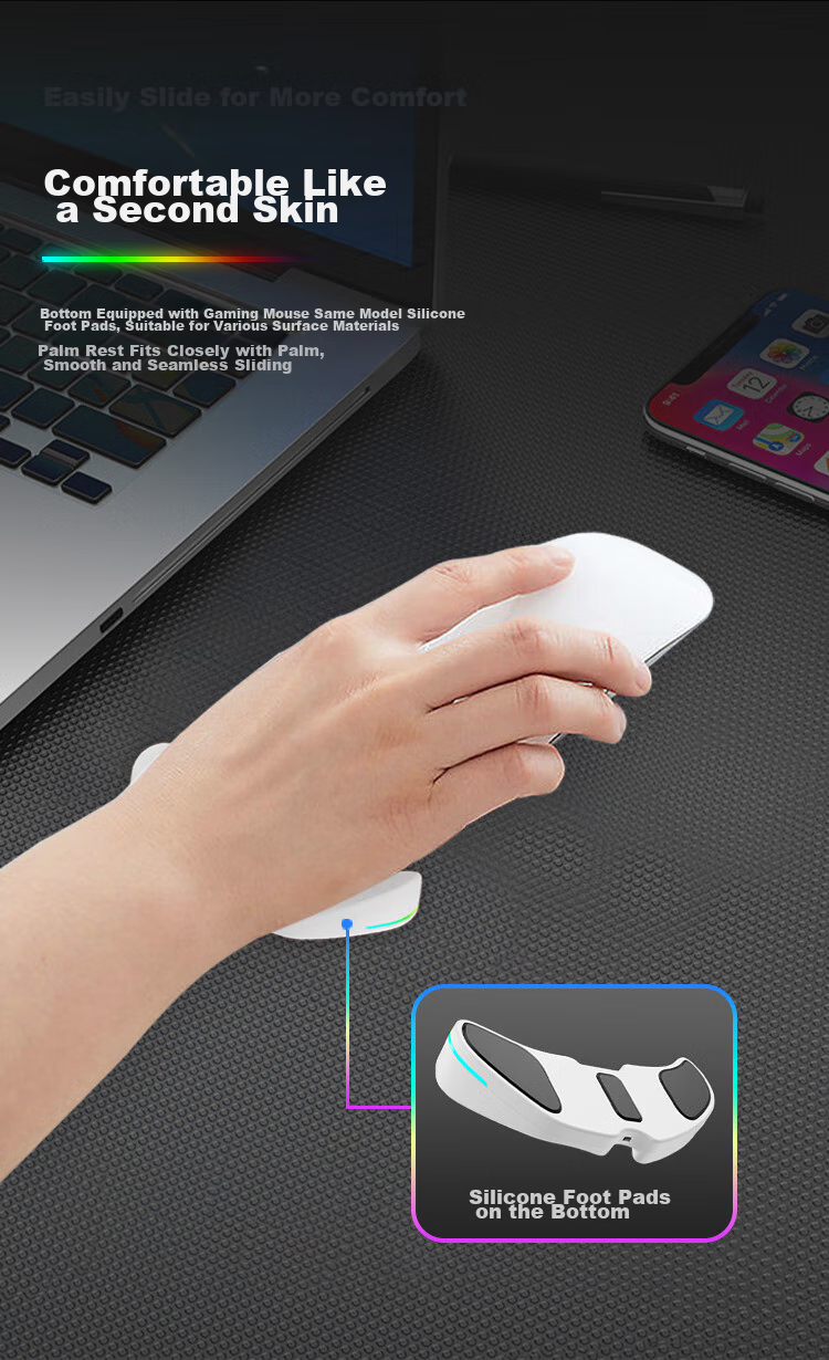 Игровая подставка под запястье DAREU PE-X1 с RGB-подсветкой, 99*39.5*16.5 мм, белая