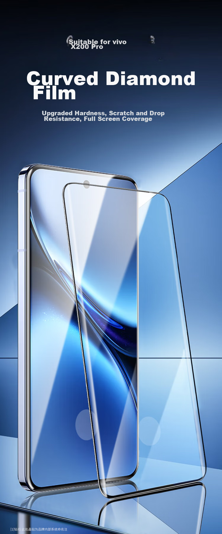 Защитное стекло KOOLIFE для Vivo X200 Pro, полное покрытие, изогнутое, противоударное, антибликовое, 9H, ультратонкое