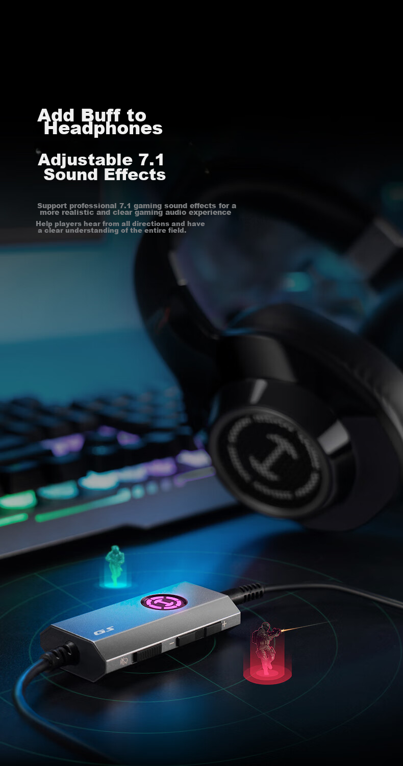 Внешняя звуковая карта EDIFIER HECATE GS03 USB to 3.5mm, 7.1, совместимая с PS4/5