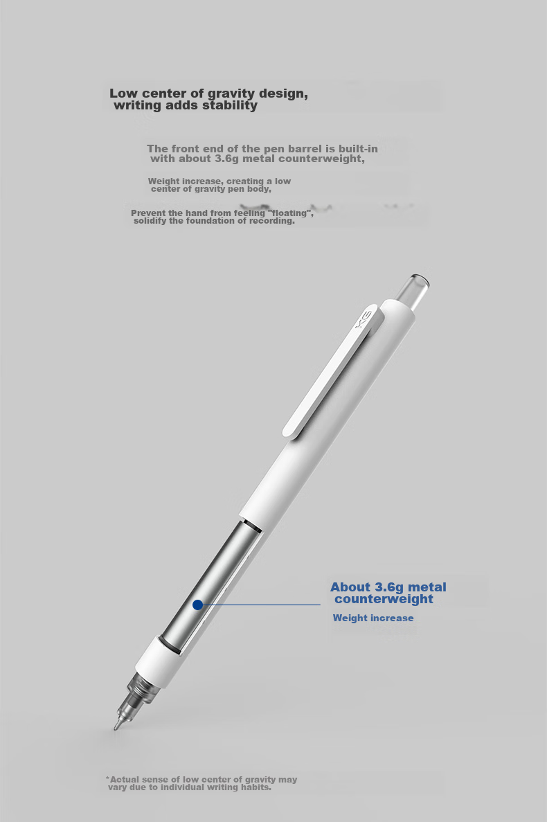 Ручка гелевая KACO Jingdian Subject Retractable Gel Pen, стильная, 0.5 мм, черная, для экзаменов и письма, 4 шт. в коробке
