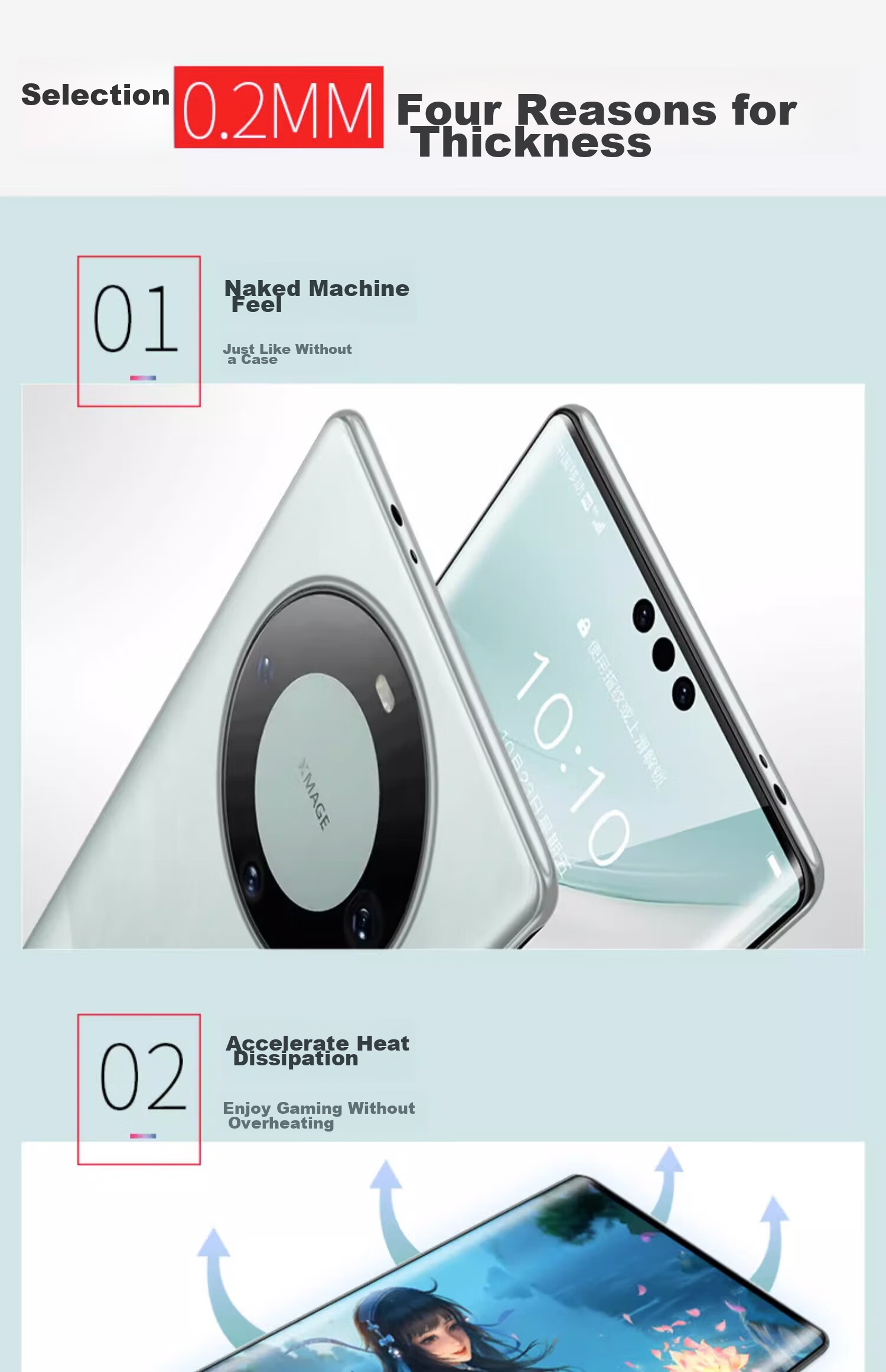 Чехол-накладка EDDGA для Huawei Mate 60 Pro, ультратонкий, полупрозрачный, защита всех линз, противоударный, приятный на ощупь, белый