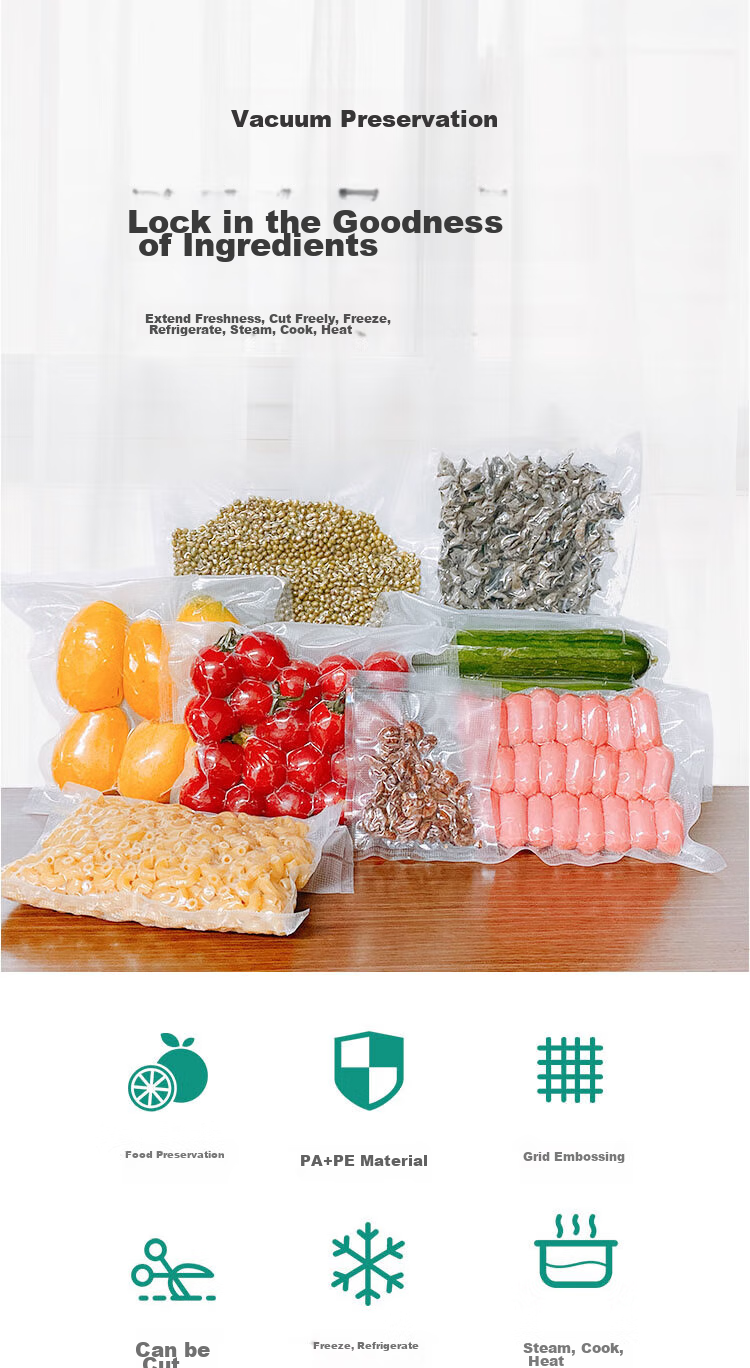 Вакуумные пакеты HOOYE для хранения продуктов, пищевые, 30x500 см, 1 рулон HY11930