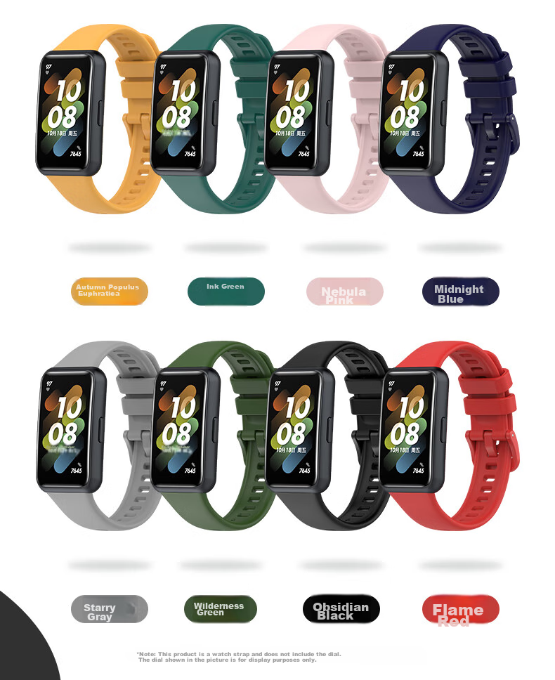 Ремешок KMaxAI для Huawei Band 7, силиконовый, черный