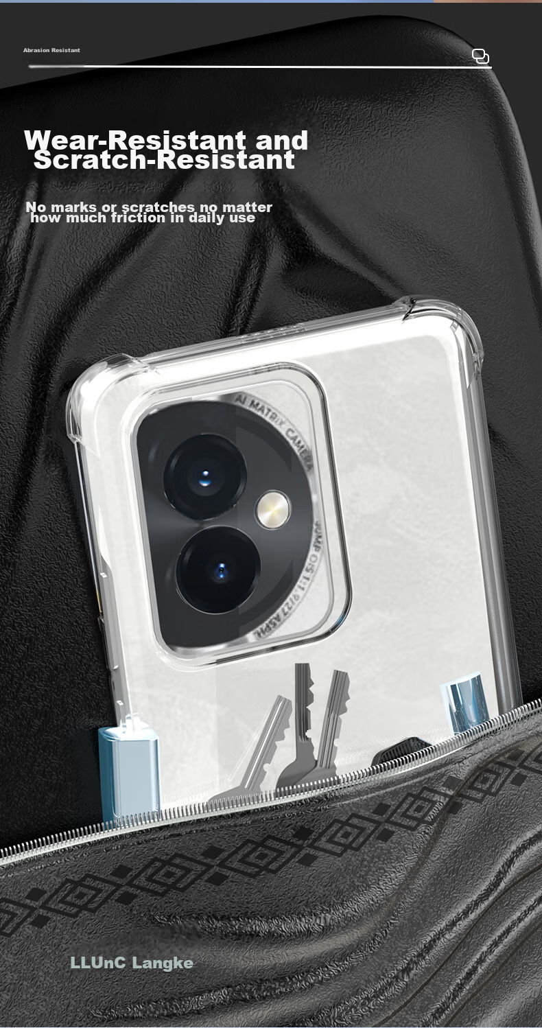 Чехол для телефона LLUNC для Honor 100, защита всех линз, противоударные уголки с воздушной подушкой, ультратонкий прозрачный мягкий чехол из ТПУ, простой модный дизайн для мужчин и женщин