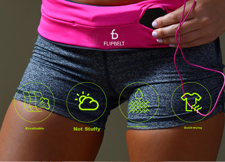 Поясная сумка Flipbelt Zipped Waist Pack, для спорта, бега, туризма, марафона, велоспорта, размер XL, звездный серый