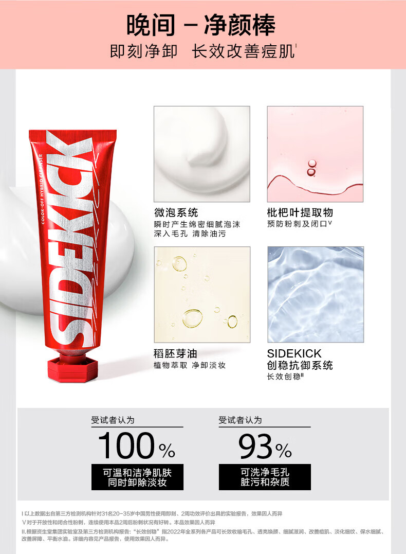 侍刻（SIDEKICK）资生堂集团早晚氨基酸洗面奶套装(控油洁面+改善痘肌) 男朋友