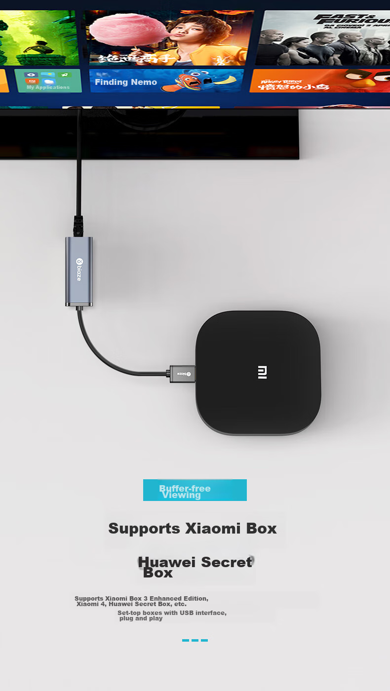 BIAZE USB 2.0 to RJ45 Ethernet Adapter, 100Mbps, без драйверов, проводная сетевая карта, совместимость с Apple Mac Huawei, внешний сетевой кабель