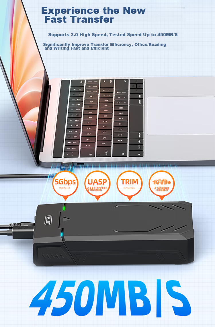 Внешний корпус для жесткого диска UNITEK Y-3035BK, 3.5/2.5 дюйма, USB 3.0, SATA