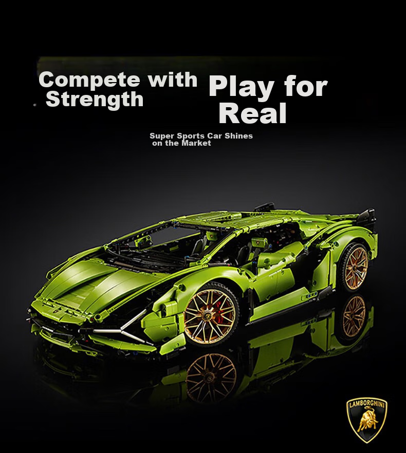 Конструктор Miaoyan Lamborghini, радиоуправляемая модель гоночного автомобиля, совместимый с Lego, игрушка для мальчиков 7-14 лет, подарок на день рождения