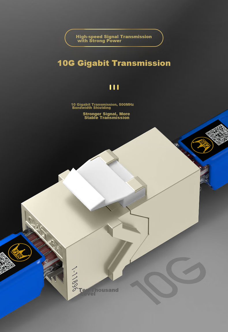 WANJEED Сетевая панель прямой проходки Cat6a 10G Ethernet кабель розетка панельная коробка, однопортовый сетевой порт 86 типа компьютер экранированный прямой модуль вставки, серый 1-14655