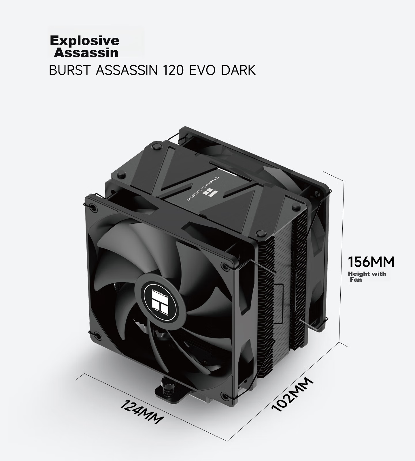 Кулер для процессора Thermalright Burst Assassin 120 EVO DARK, 6 тепловых трубок, AGHP, BA120 EVO DARK