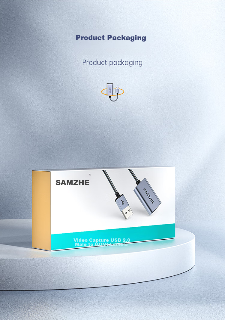 Видеозахват SAMZHE CJQ-015B, HDMI Female на USB, для PS4/NS, ноутбуков и смартфонов, потоковое видео, 1080P