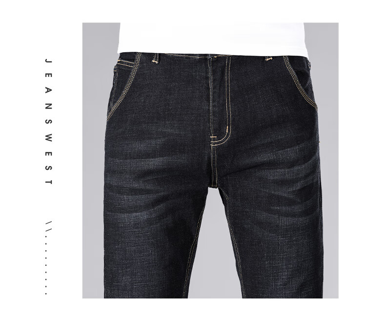Джинсы мужские Jeanswest, классический стиль, осенне-зимняя коллекция 2025, модные повседневные, легкие и удобные, прямые, синие, размер 33
