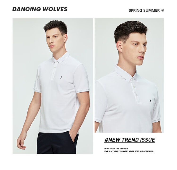 Мужская футболка-поло DANCING WOLVES, хлопок 100%, лето, повседневный стиль, размер 2XL (185), темно-синий