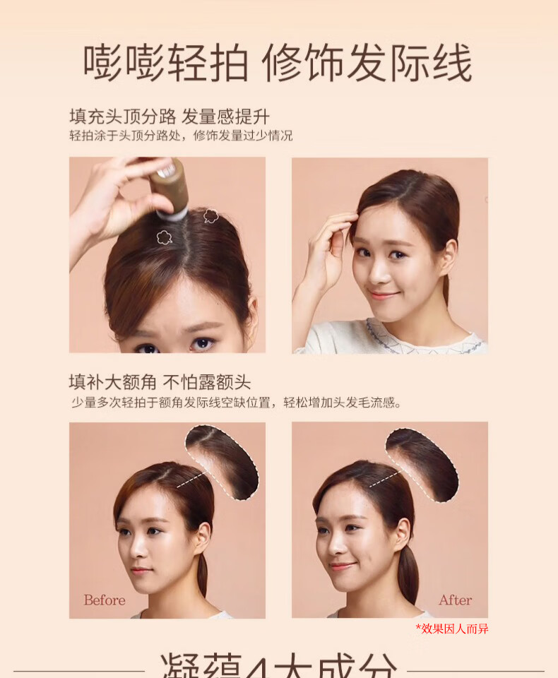 菲诗小铺（THE FACE SHOP） 发际线阴影粉美化额头遮瑕填充男女补发遮发显色持妆 #02号 深棕色