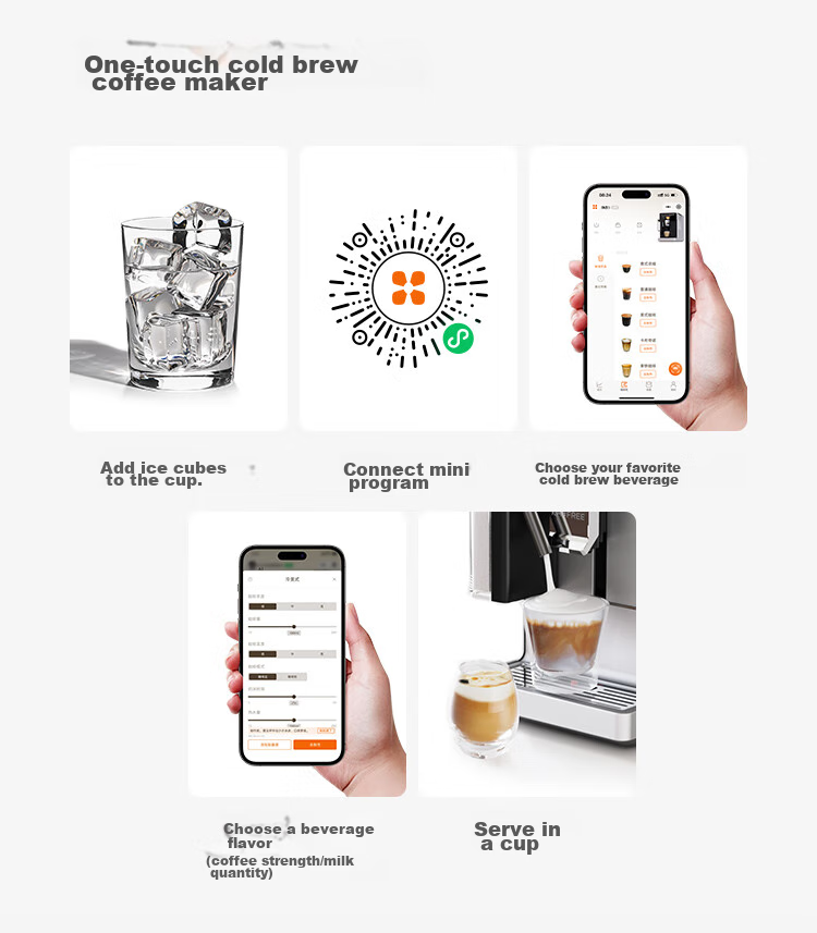 Кофемашина KAxFREE A3 Jingyuan Black, полностью автоматическая, с капучинатором, для дома, холодного и горячего заваривания, черная