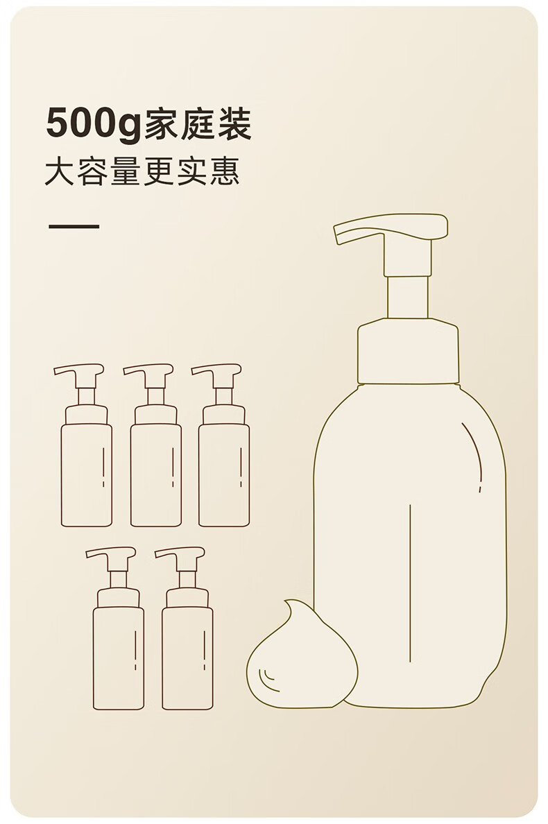 半亩花田（Little Dream Garden）氨基酸洗面奶米酵泡沫洁面慕斯女男士深层清洁控油细致毛孔500g*2