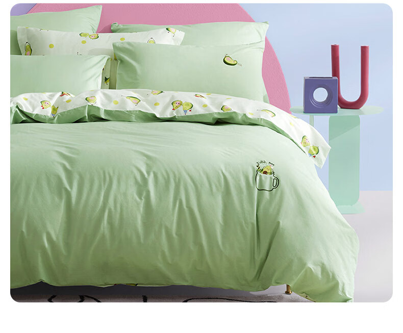 lovo乐蜗罗莱生活旗下品牌 水洗棉床上四件套纯棉时尚套件 全棉床上用品床单被套 时尚皇冠 1.2米床(三件套被套150x215cm)