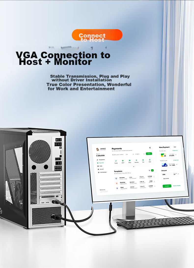 Кабель VGA SAMZHE VM-2030, 3 метра, с двумя магнитными кольцами, высококачественный видеоадаптер для подключения мониторов, телевизоров и проекторов