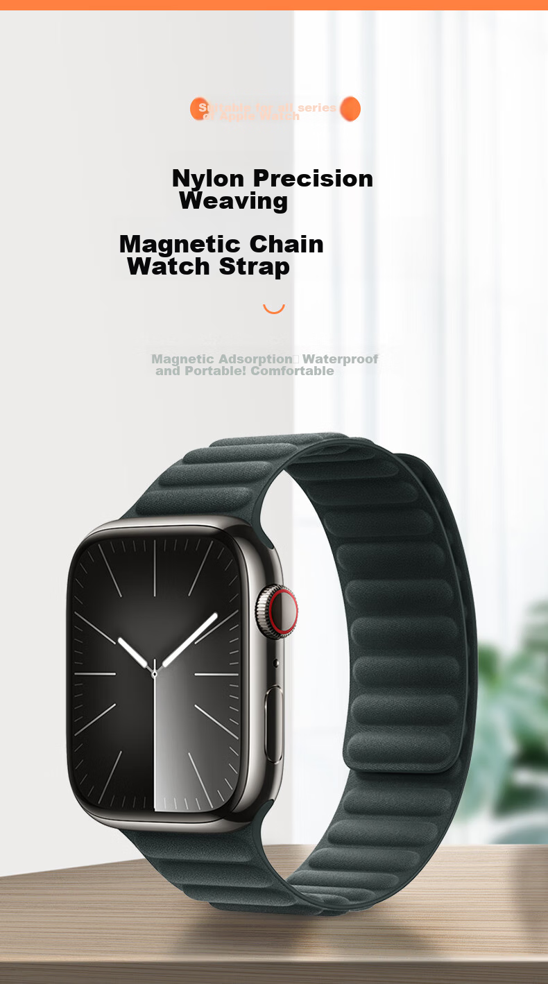Ремешок BHO для Apple Watch S11/S10/SE3, IWatch S9/8/7/6/5/Ultra3/2/1, магнитный, тканевый
