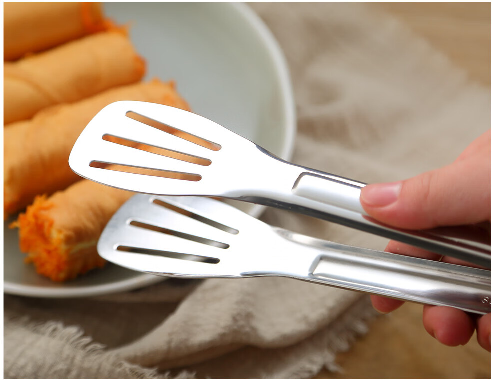Кухонные щипцы Onlycook из нержавеющей стали 304, многофункциональные, для стейка, барбекю, хлеба, удлиненные и утолщенные, термостойкие, 28.5 см