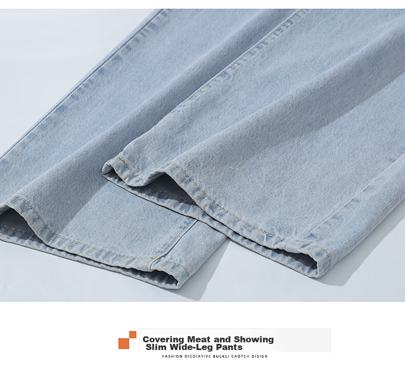 Джинсы Jeanswest Женские, 2025 Осень, Широкие штанины с высокой талией, Модные свободные брюки, Темно-синие, Размер XL