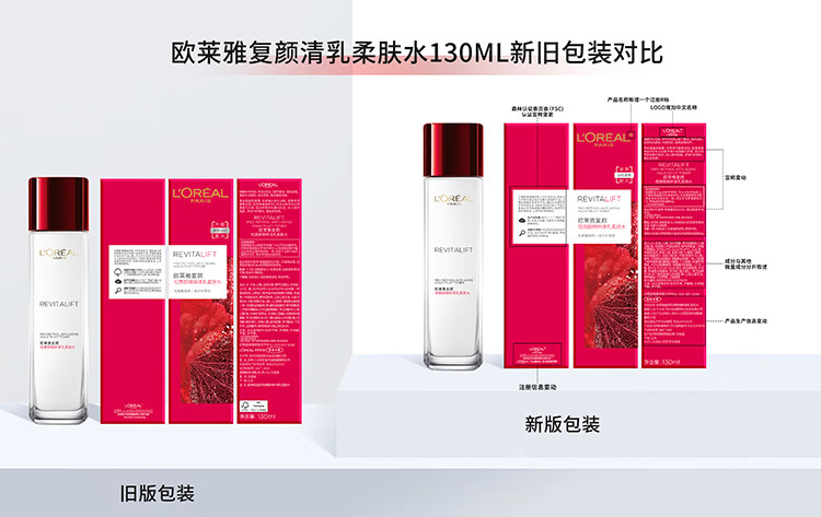 欧莱雅复颜视黄醇滋润套装 淡纹抗皱紧致 护肤品 七夕情人节礼物送女友 【七夕限定礼盒】洁水2件套