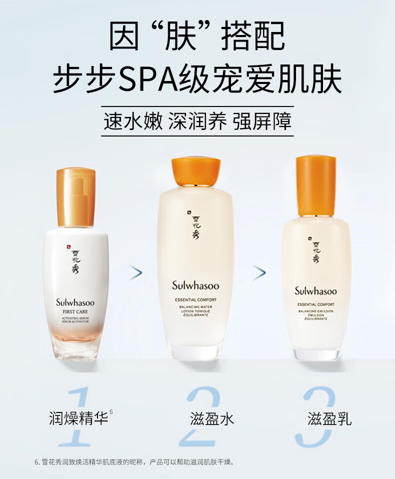 雪花秀滋盈水乳护肤品套装礼盒爽肤水150ml+乳液125ml生日礼物