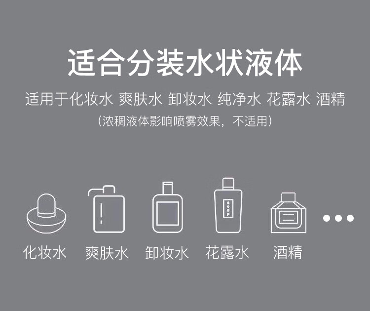 美肤语喷雾瓶空瓶分装瓶50ml*2个带刻度酒精按压小喷壶 MF5052