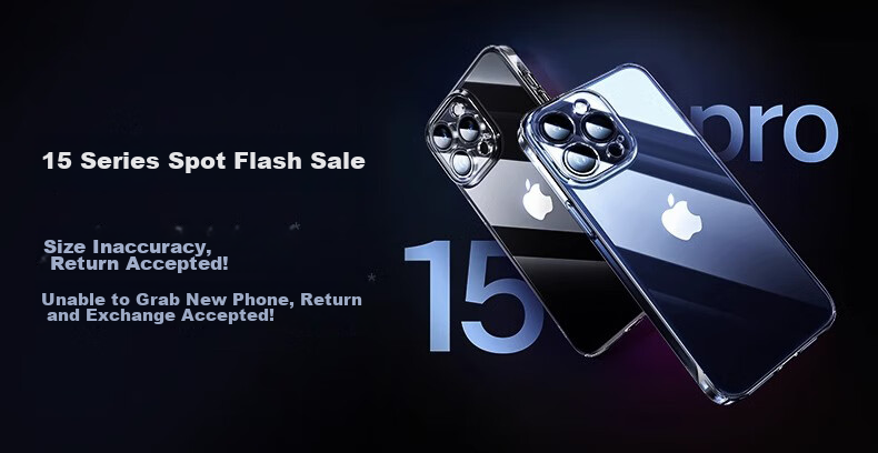 Чехол ZHIWEISHI для iPhone 15 Pro Max, ультратонкий, безрамочный, противоударный, прозрачный