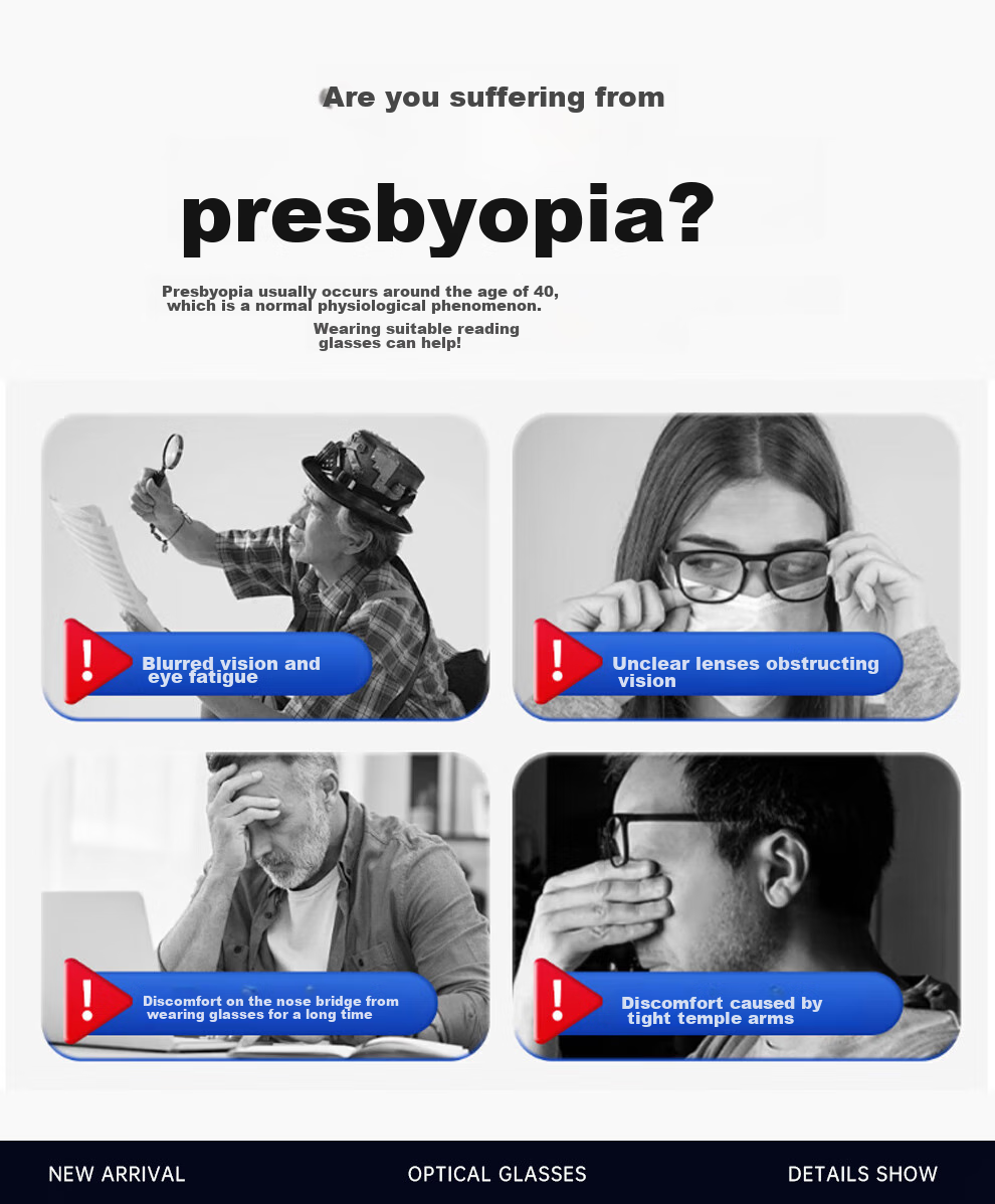 Очки для чтения BORSIYZOL 8015, черные, 300 градусов, унисекс, с защитой от синего света, антибликовые, с футляром