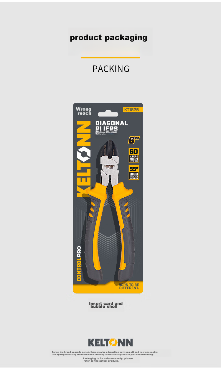 Клещи KELTONN KT1826, 6-дюймовые, для боковой резки, черненые, устойчивые к ржавчине