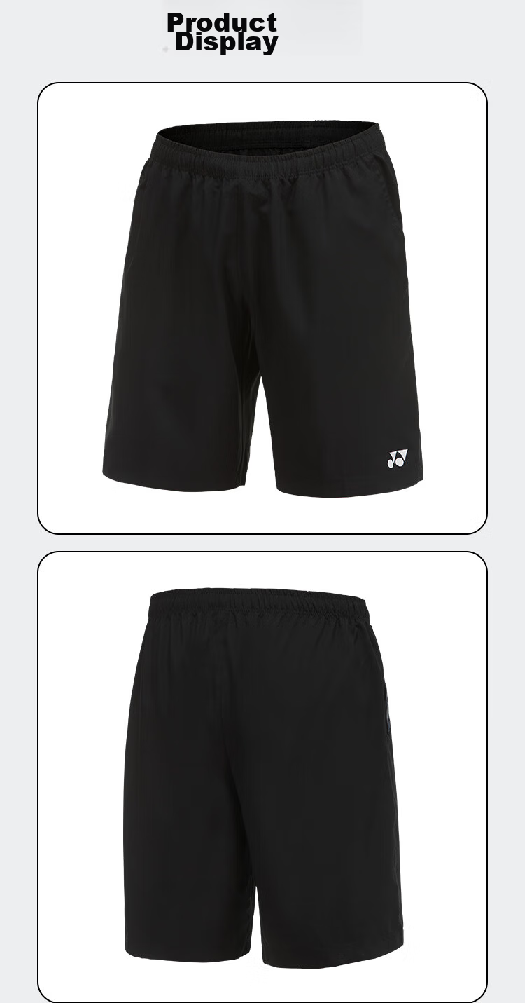 Шорты для бадминтона и тенниса YONEX YY Quick-Dry 15048CR-007 мужские черные размер M