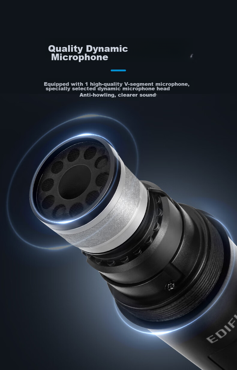 EDIFIER PP208 Портативная акустическая система с Bluetooth, 8-дюймовый сабвуфер для караоке, сцены, конференций, обучения и домашнего использования
