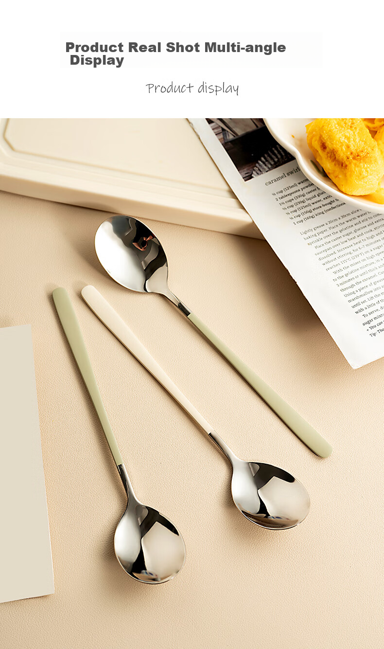Набор Onlycook из 2 суповых ложек из нержавеющей стали 304, для дома, для еды и питья каши - Авокадо Цвет