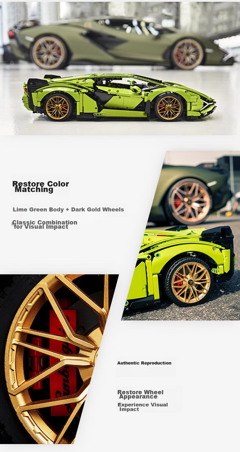 Конструктор Miaoyan Lamborghini, радиоуправляемая модель гоночного автомобиля, совместимый с Lego, игрушка для мальчиков 7-14 лет, подарок на день рождения